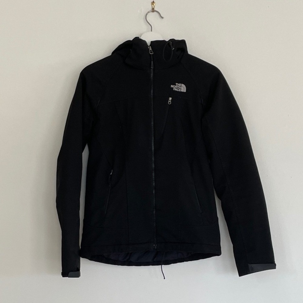 The North Face Womens Small Black PrimaLoft Hooded Softshell Jacket Full Zip